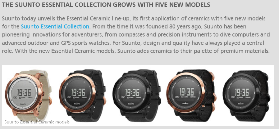 Suunto :: New Ceramic Materials - Some Thoughts on the Mythical