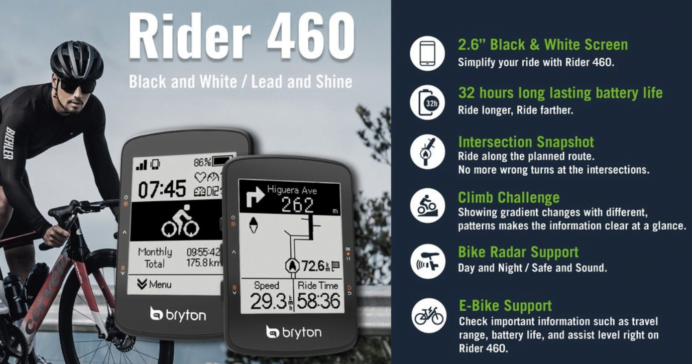 Bryton Rider 460 - competition for the Garmin Edge 140