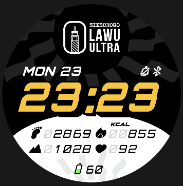 Coros Pace 4 watch face - SLU 2025 Black