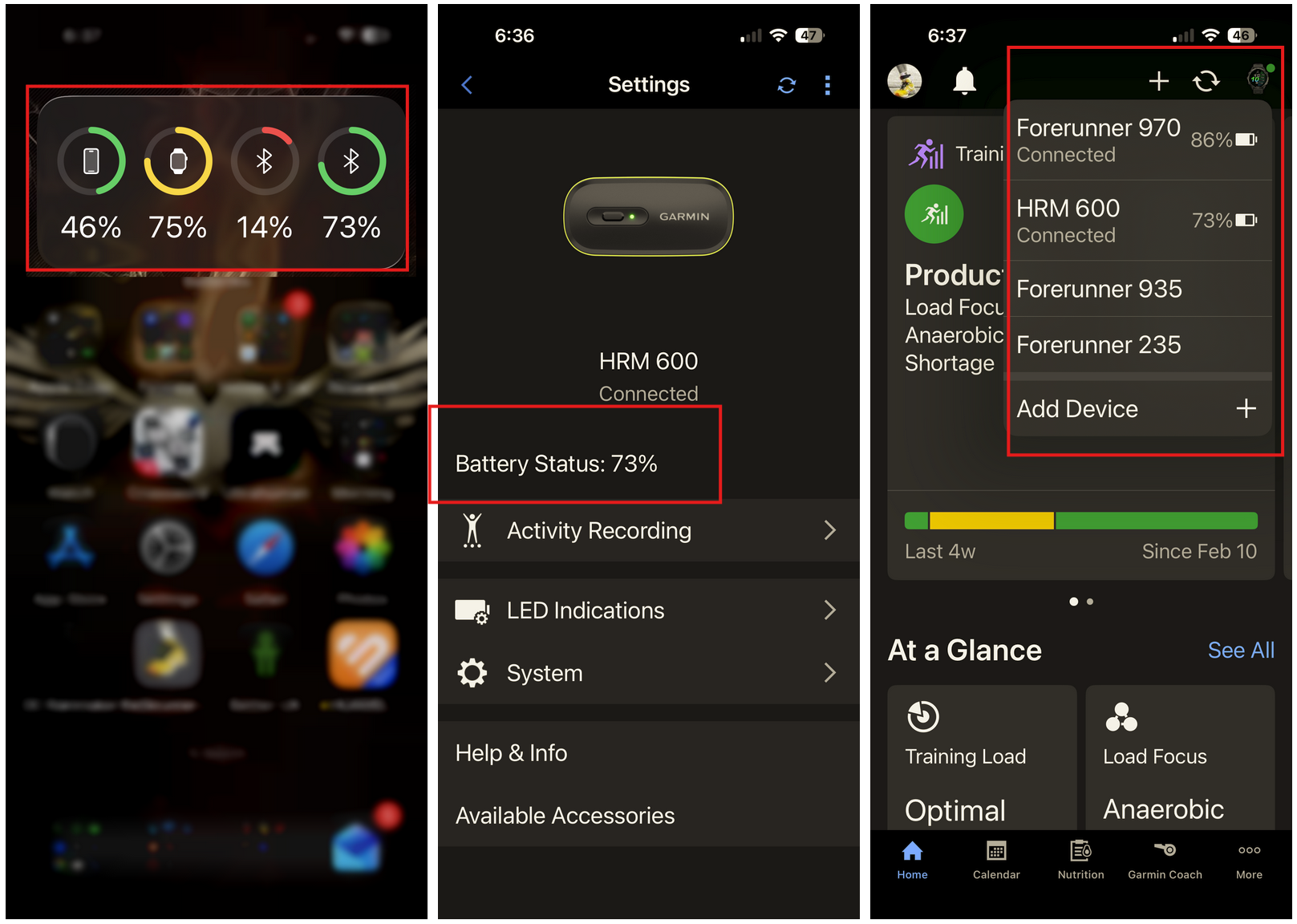 Android battery optimization settings Garmin Connect